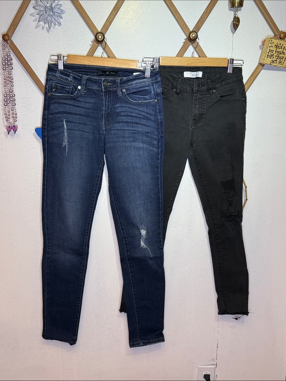 KanCan Women’s Skinny Jeans Pair - Dark Blue & Black